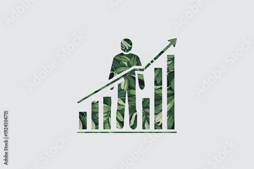 Business growth and success with upward trajectory and innovative leadership