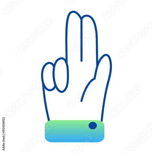 Doodle style icon showing a pointing up hand sign 