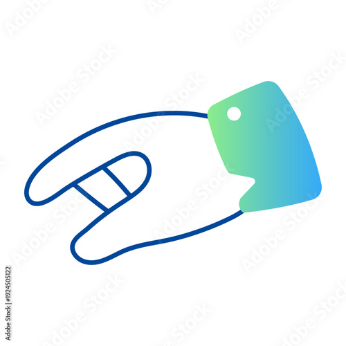 Doodle style icon depicting letter q hand sign 
