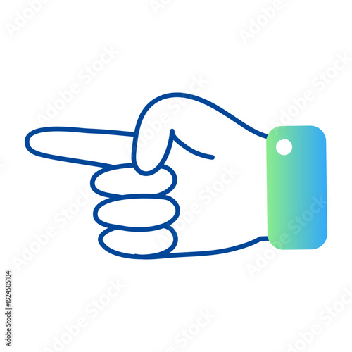 Doodle style icon showing the alphabet g hand sign 