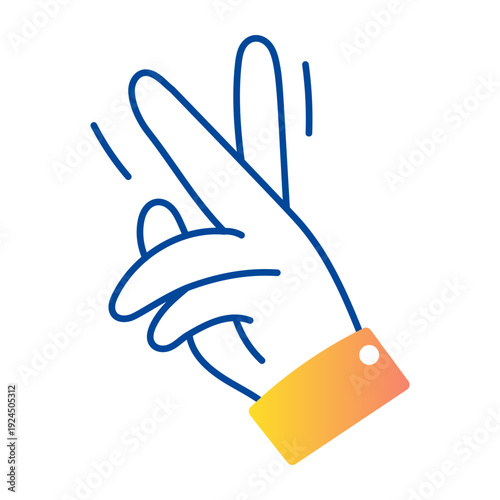 A hand drawn style icon showing victory sign 