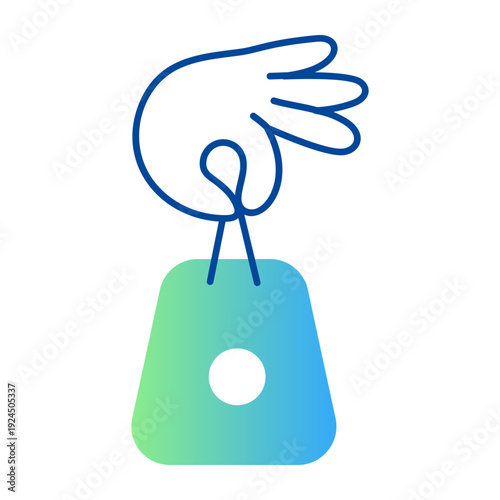 A hand drawn style icon of a shopping bag 