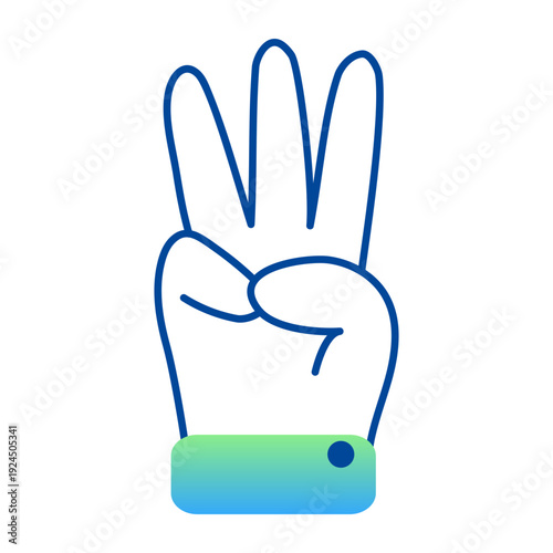 Doodle style icon showing letter w hand sign 