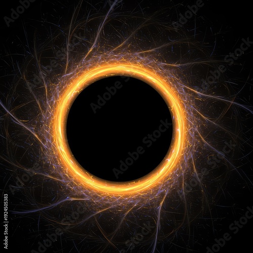 A swirling fractal black hole texture creates an infinite, deeply absorbing, and mysterious backdrop for high-tech digital designs, abyss, seamless, deep