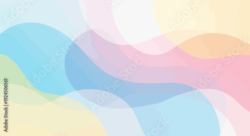 Abstract wavy shapes in pastel colors create modern artistic illustration of fluid design on modern media