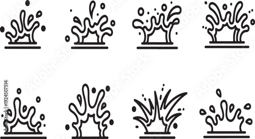 Diverse collection of abstract plant art illustrations showcasing various styles Vector