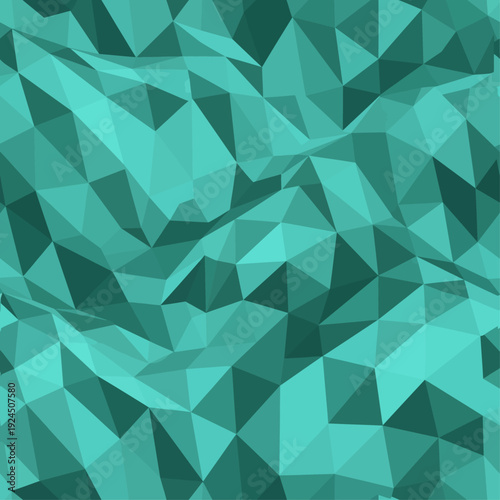 Geometric Pattern of Triangles in Various Shades of Teal, Creating a Dynamic and Abstract Visual Representation