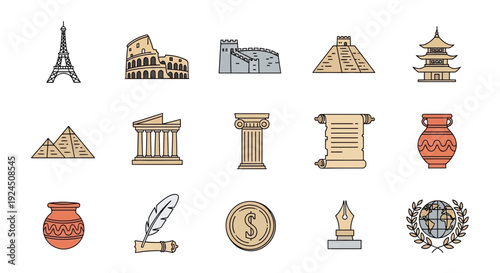 Historic landmarks and symbols from around the world