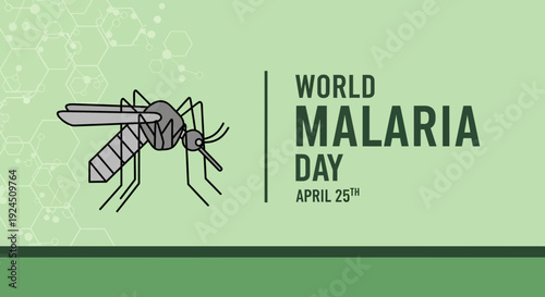 World Malaria Day awareness graphic with mosquito illustration
