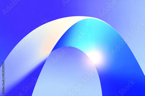 Abstract Blue Arch Gradient Background｜ブルーアーチ抽象グラデーション背景
