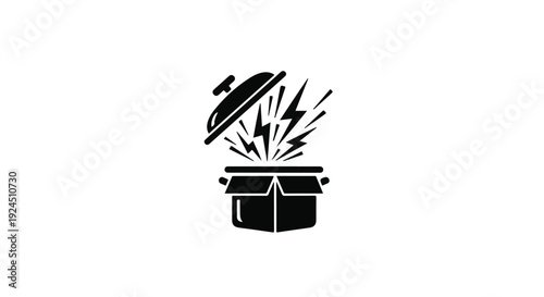 surprised gift box opening with explosion