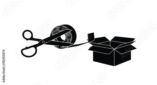 Packaging tape cutter and box packing supplies