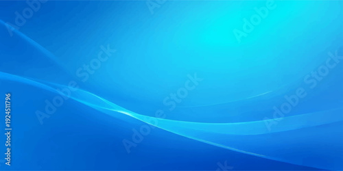Smooth flowing blue waves create a digital abstract background featuring a gradient light curve and artistic motion lines for a modern vector texture wallpaper design