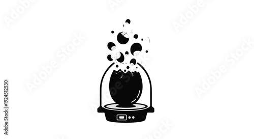 black electric kettle with steam rising