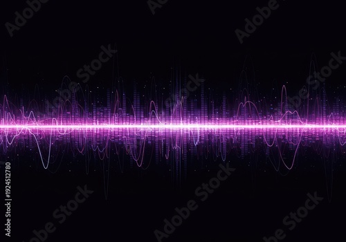 Abstract digital sound equalizer display featuring smooth, flowing lines that fluctuate to represent frequency, audio, and technological data visualization, internet, smooth, music