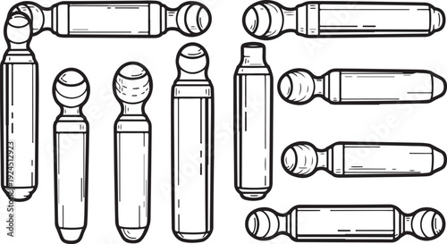 Assorted mechanical parts and components in a variety of shapes and sizes Vector