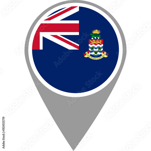 Free Download Cayman Islands flag location pin, Cayman Islands flag on location pin, Cayman Islands map pointer in high quality - GFXLoad