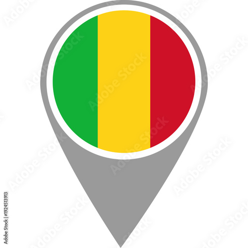 Free Download Mali flag location pin, Mali flag on location pin, Mali map pointer in high quality - GFXLoad