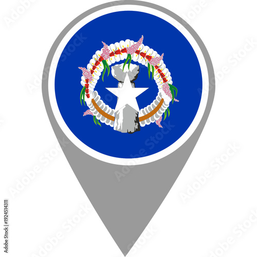 Northern Mariana Islands flag location pin, Northern Mariana Islands flag on location pin, Northern Mariana Islands map pointer in high quality