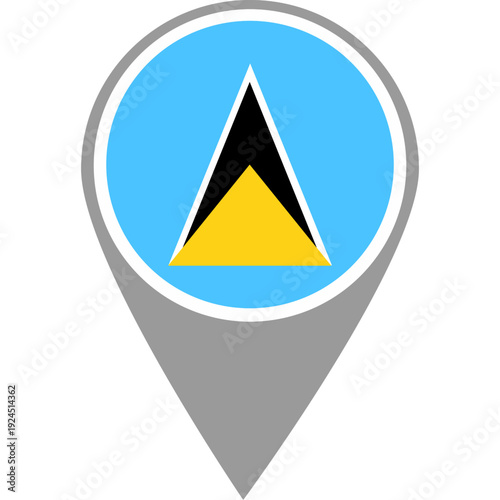 Free Download Saint Lucia flag location pin, Saint Lucia flag on location pin, Saint Lucia map pointer in high quality - GFXLoad