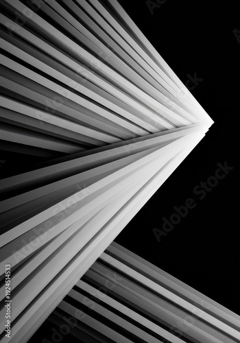 Dynamic black and white abstract composition featuring layered lines, rough texture, and strong contrast, suitable for background, blank, grayscale, stylish