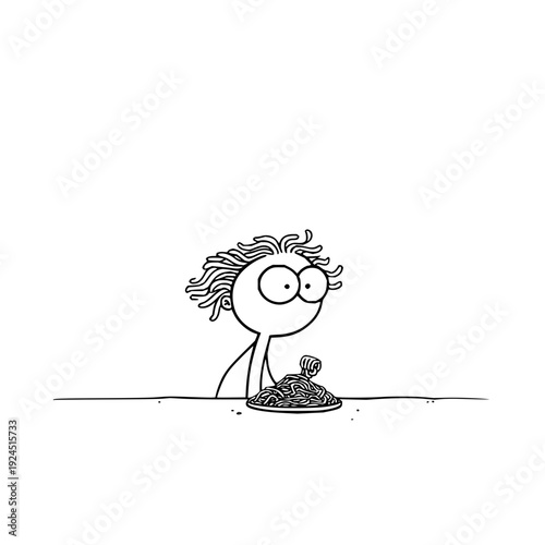 Hungry Man Eating Messy Food