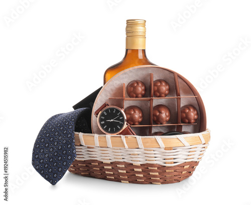 Gift basket with bottle of ...