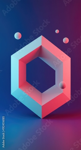 Striking digital background featuring impossible geometric structures that manipulate spatial perception, creating a vibrant visual deception, wallpaper, futuristic, template