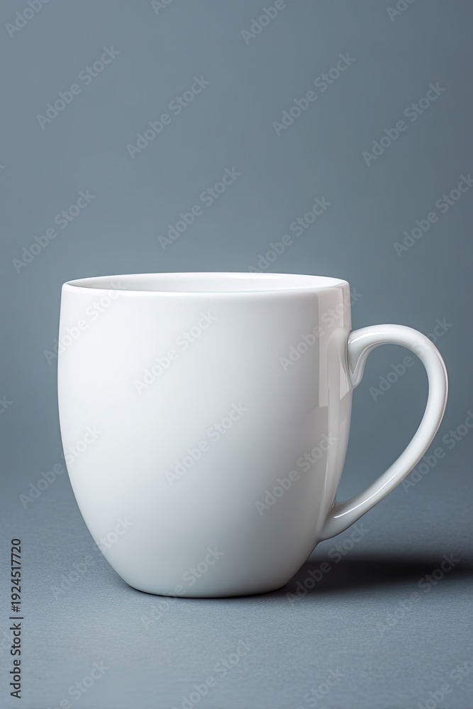 Obraz premium White Mug On Gray Background