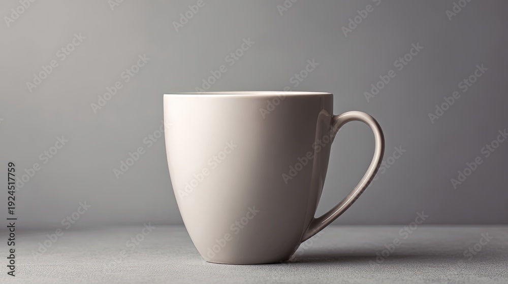 Obraz premium Simple White Mug On Grey Background
