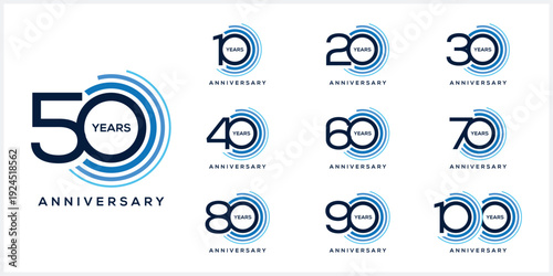 Collection of anniversary logo design. Celebration day special vector symbol concept	