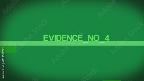 EVIDENCE_NO_4 holding center as top scan starting, bars sliding glitching revealing on transparent