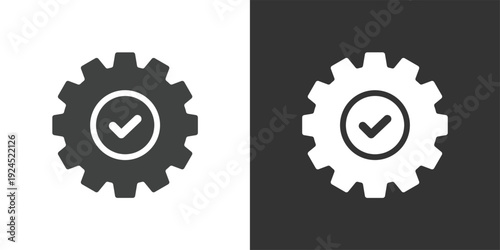 Settings Completed icon. Solid glyph series icon