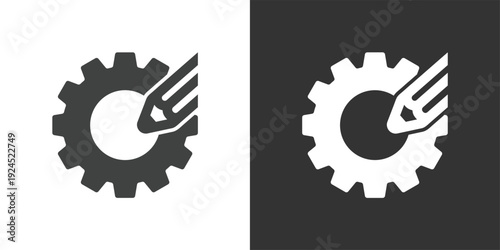 Mechanical Design icon. Solid glyph series icon