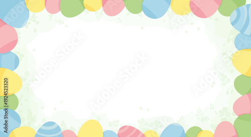 Colorful Easter Eggs Bordering White Space.