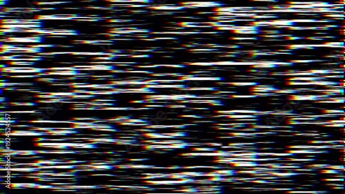 Abstract Glitch Effect Background with Colorful Noise and Static.