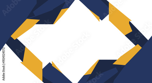 Geometric Shape with Blue and Gold Accents.