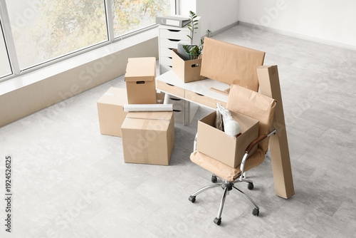 Desk with chair and moving ...