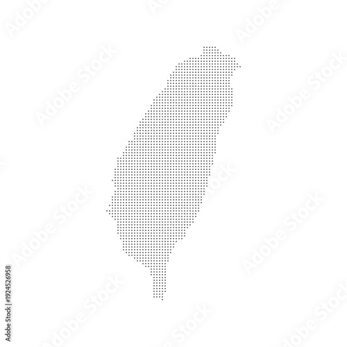 Taiwan map dotted, black point, on white background. Vector illustration