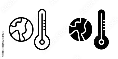 Global temperature icon, element icon for design branding, print, and digital media