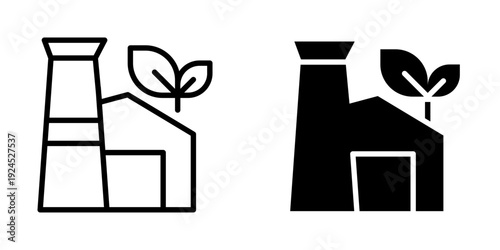 Green factory icon, element icon for design branding, print, and digital media