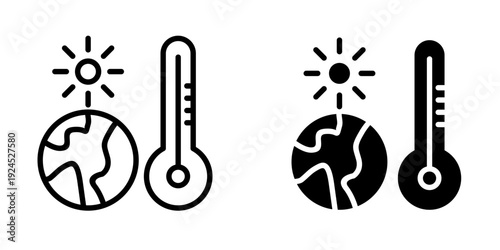 Global warming icon, element icon for design branding, print, and digital media