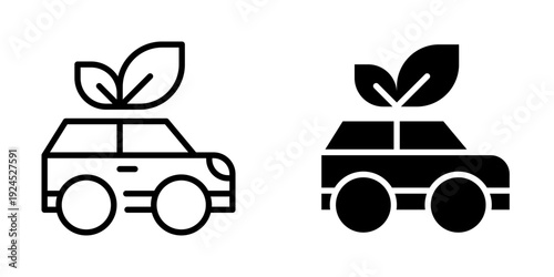 Eco car icon, element icon for design branding, print, and digital media