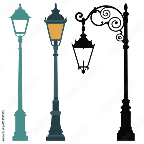 street lamp vector