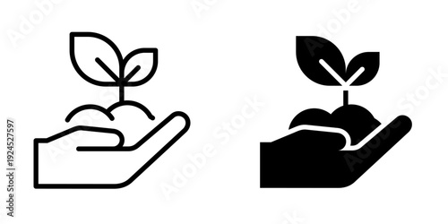 Planting trees icon, element icon for design branding, print, and digital media