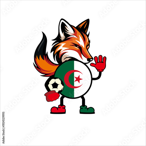 Print Algeria football country character design for sports identity.