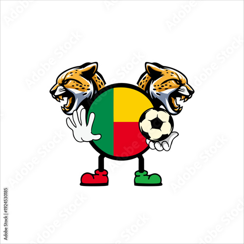 Print Benin football country character design for sports identity.