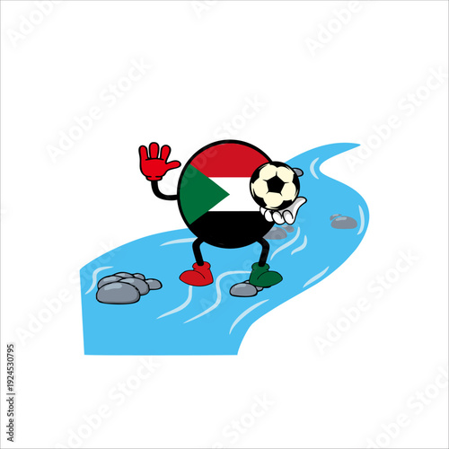Print Sudan football country character design for sports identity.