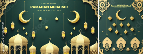 elegant islamic ramadan celebration background, Ramadhan kareem background for banner & social media template