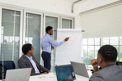 Staff meeting presentation. Team work conference. Business training, brainstorming.